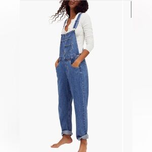 Free People Blue Denim Overalls